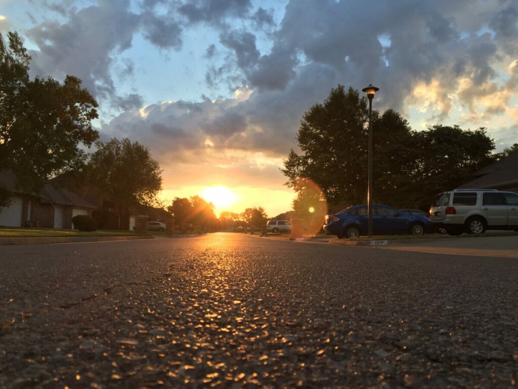 Sunrise on the street